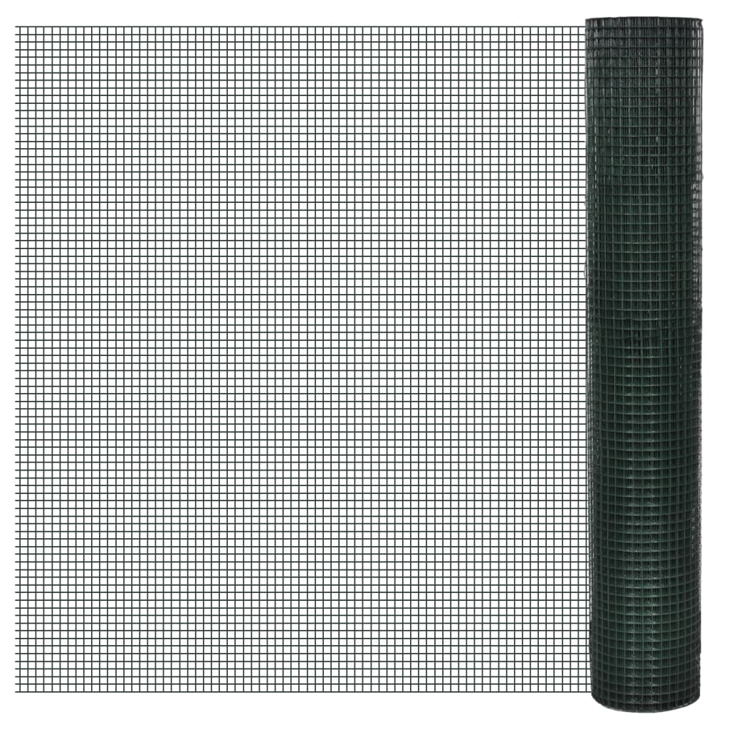 Alambrada de gallinero acero galvanizado verde 1x25 m