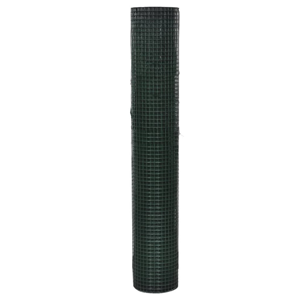 Alambrada de gallinero acero galvanizado verde 1x25 m