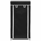 Zapatero de tela con cubierta negro 58x28x106 cm