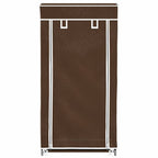 Zapatero de tela con cubierta, marrón, 58 x 28 x 106 cm