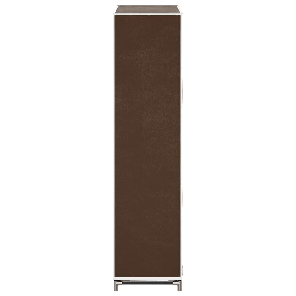 Zapatero de tela con cubierta, marrón, 58 x 28 x 106 cm
