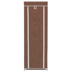Zapatero de tela con cubierta marrón 57x29x162 cm