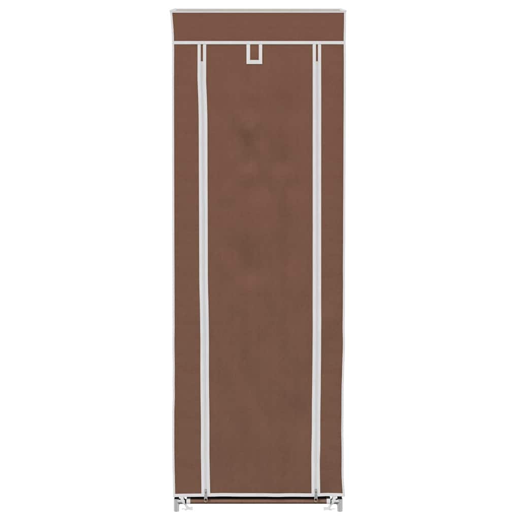 Zapatero de tela con cubierta marrón 57x29x162 cm