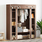 Armario con compartimentos y varillas tela crema 150x45x176 cm