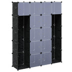 Armario modular 14 compartimentos negro y blanco 37x146x180,5cm
