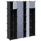 Armario modular 14 compartimentos negro y blanco 37x146x180,5cm