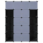 Armario modular 14 compartimentos negro y blanco 37x146x180,5cm