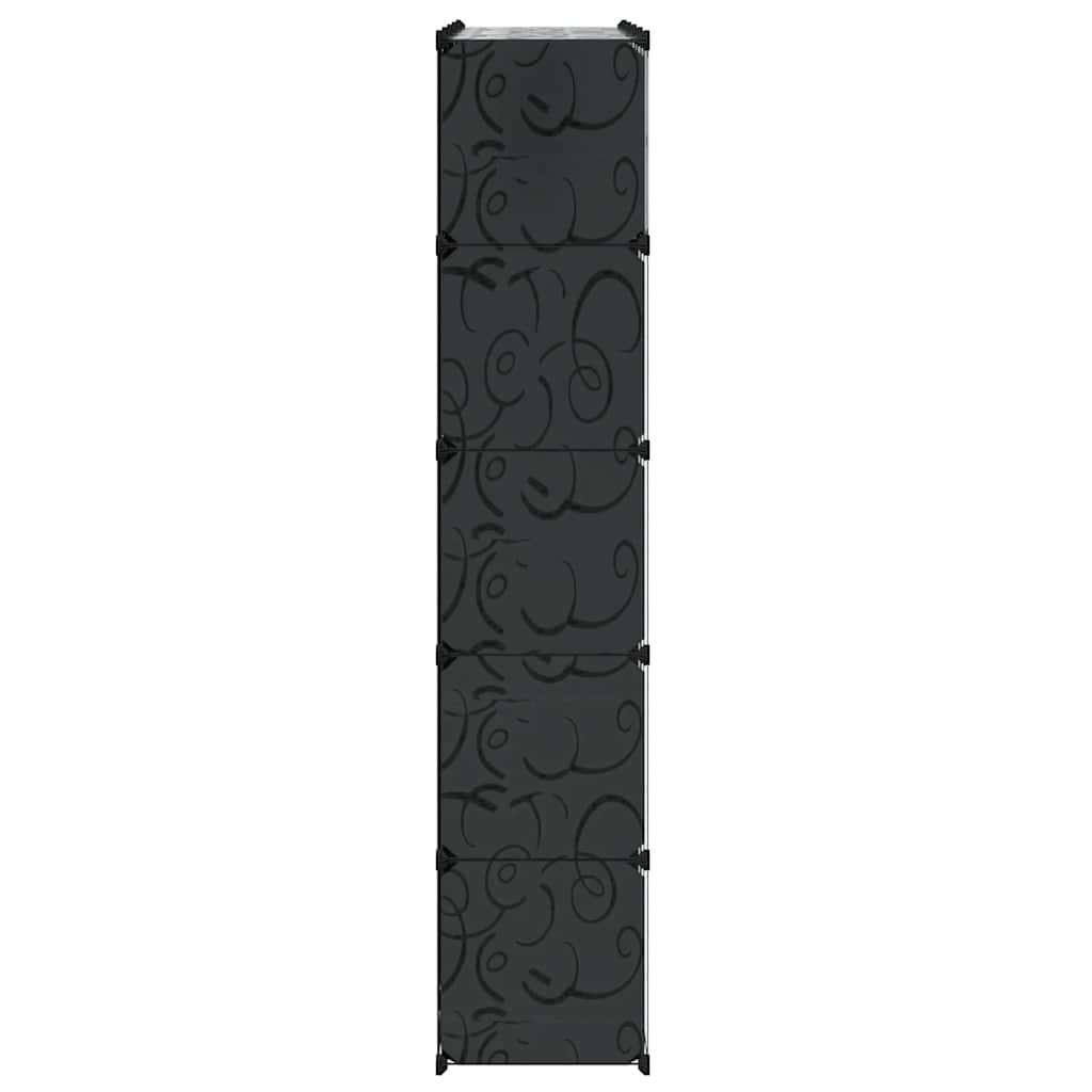 Armario modular 14 compartimentos negro y blanco 37x146x180,5cm