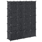 Armario modular 14 compartimentos negro y blanco 37x146x180,5cm