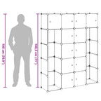 Armario modular 14 compartimentos negro y blanco 37x146x180,5cm