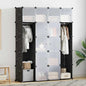 Armario modular 14 compartimentos negro y blanco 37x146x180,5cm