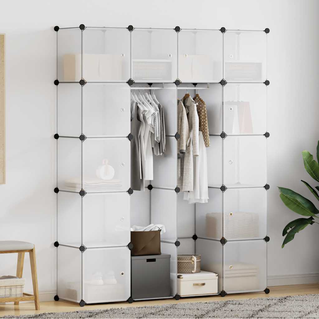 Armario modular 14 compartimentos negro y blanco 37x146x180,5cm