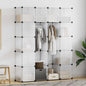 Armario modular 14 compartimentos negro y blanco 37x146x180,5cm