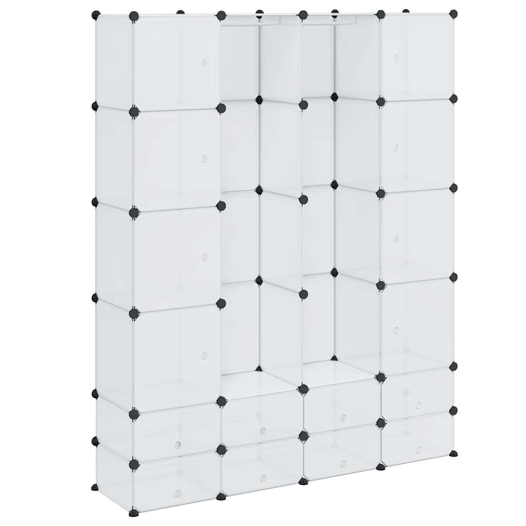 Armario modular con 18 compartimentos blanco 37x146x180,5 cm