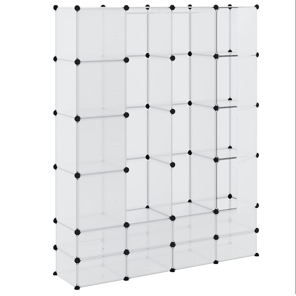 Armario modular con 18 compartimentos blanco 37x146x180,5 cm