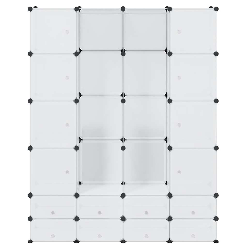 Armario modular con 18 compartimentos blanco 37x146x180,5 cm