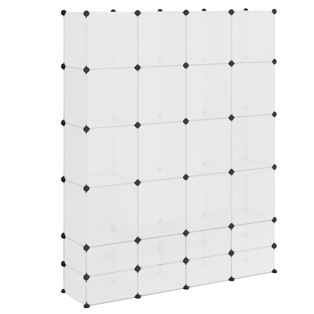 Armario modular con 18 compartimentos blanco 37x146x180,5 cm
