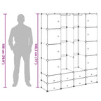 Armario modular con 18 compartimentos blanco 37x146x180,5 cm