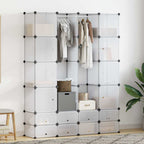 Armario modular con 18 compartimentos blanco 37x146x180,5 cm