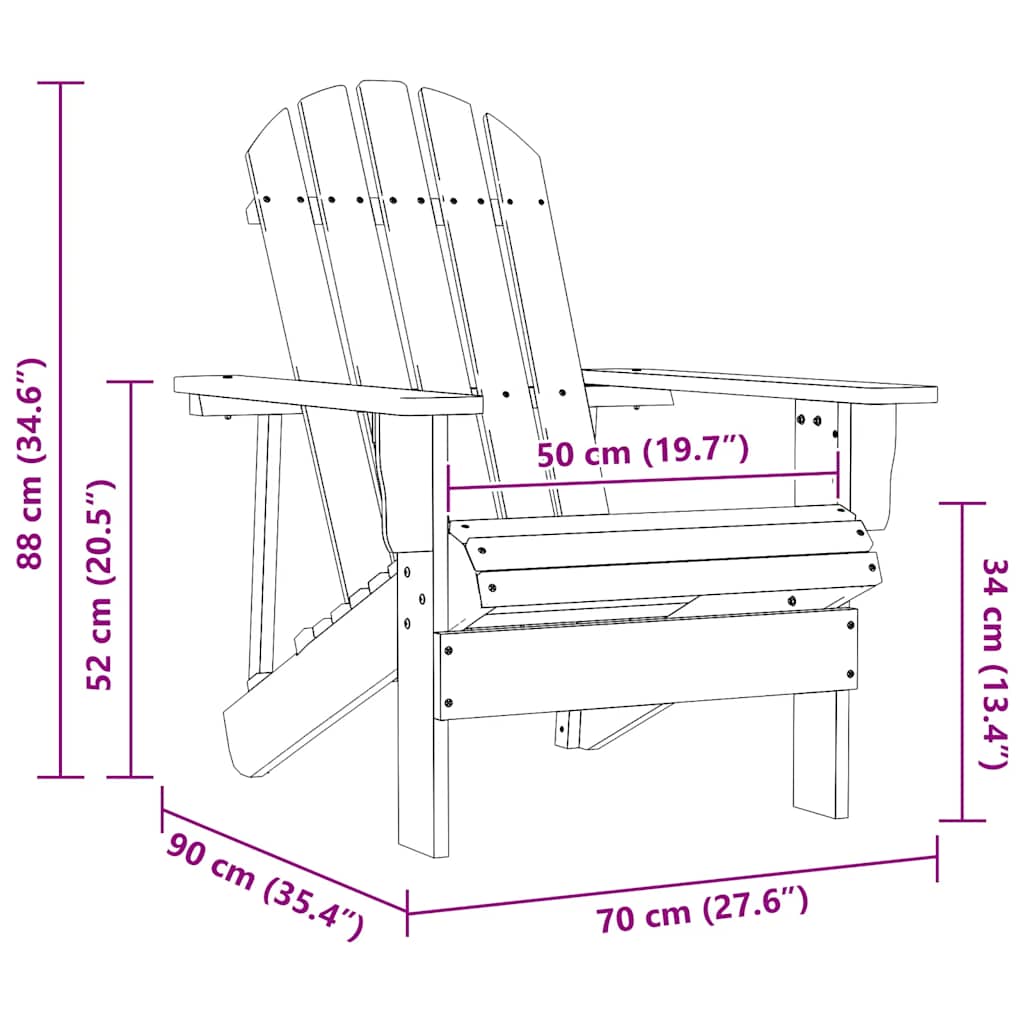 Silla de jardín de madera blanca
