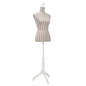Female torso mannequin, white cotton with stripes