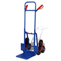 Carretilla de carga plegable con 6 ruedas azul
