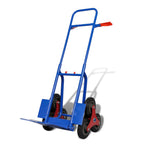 Carretilla de carga plegable con 6 ruedas azul