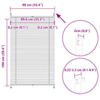 Estor plisado color crema 90x100 cm