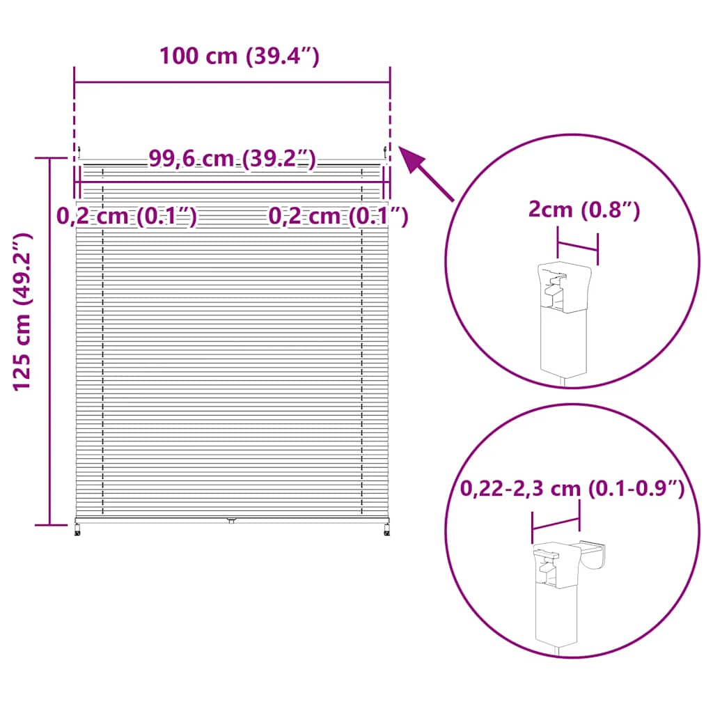 Plisé Para Ventana Persiana 100X125cm Crema