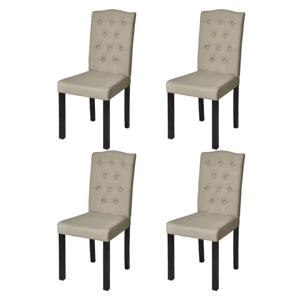 Sillas de comedor 4 unidades tela color camel
