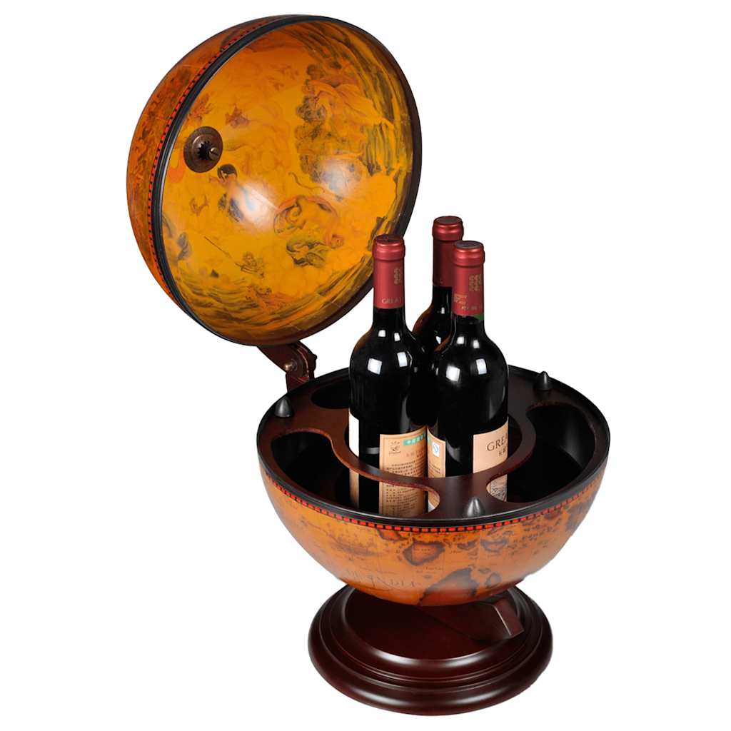 Mueble bar de bola del mundo madera de eucalipto