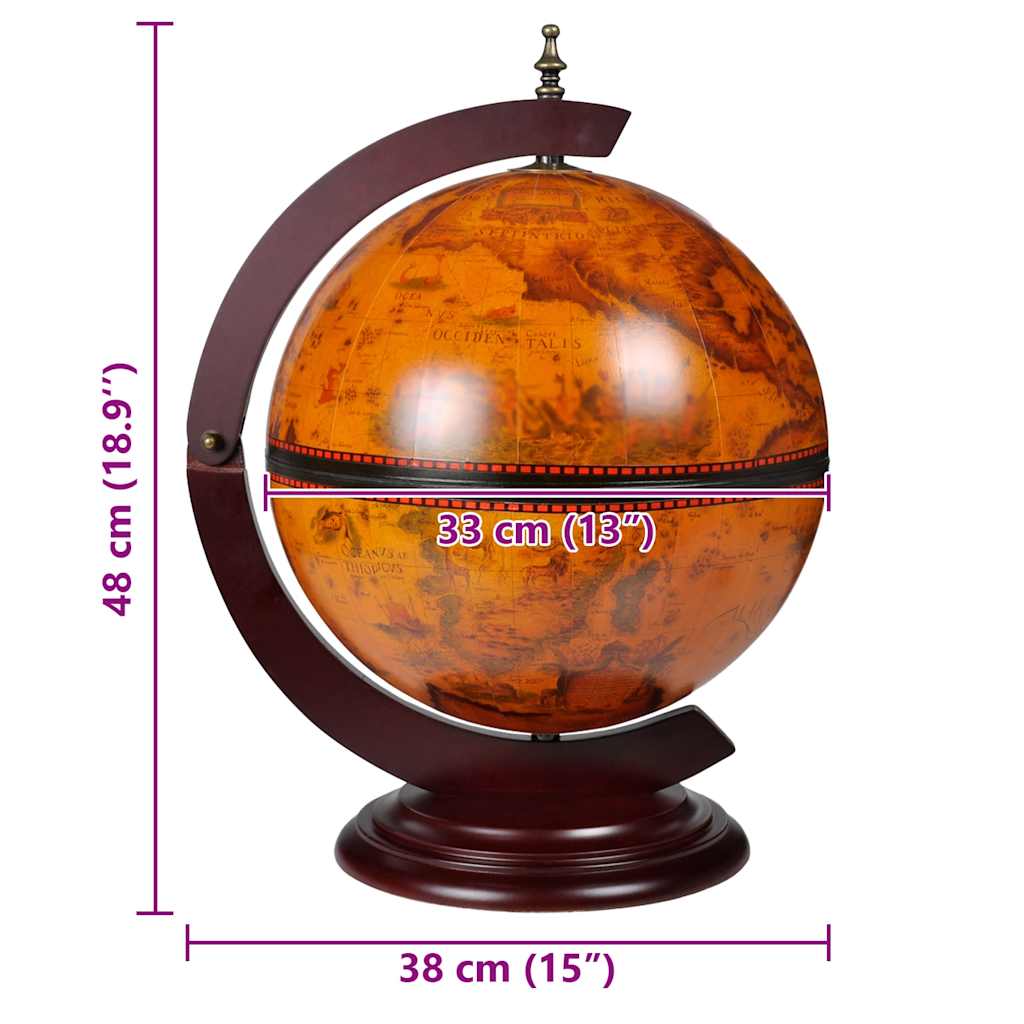 Mueble bar de bola del mundo madera de eucalipto