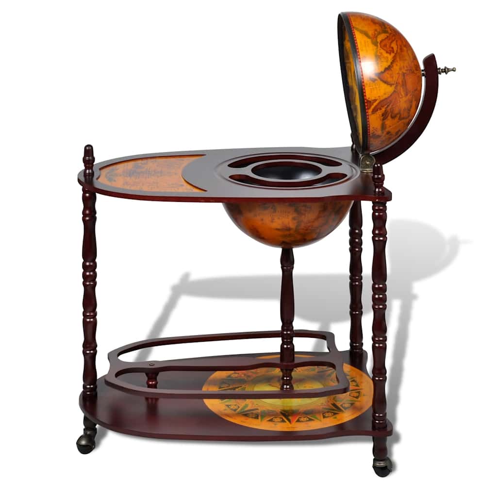 Mueble bar de pie bola del mundo madera de eucalipto