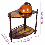 Mueble bar de pie bola del mundo madera de eucalipto
