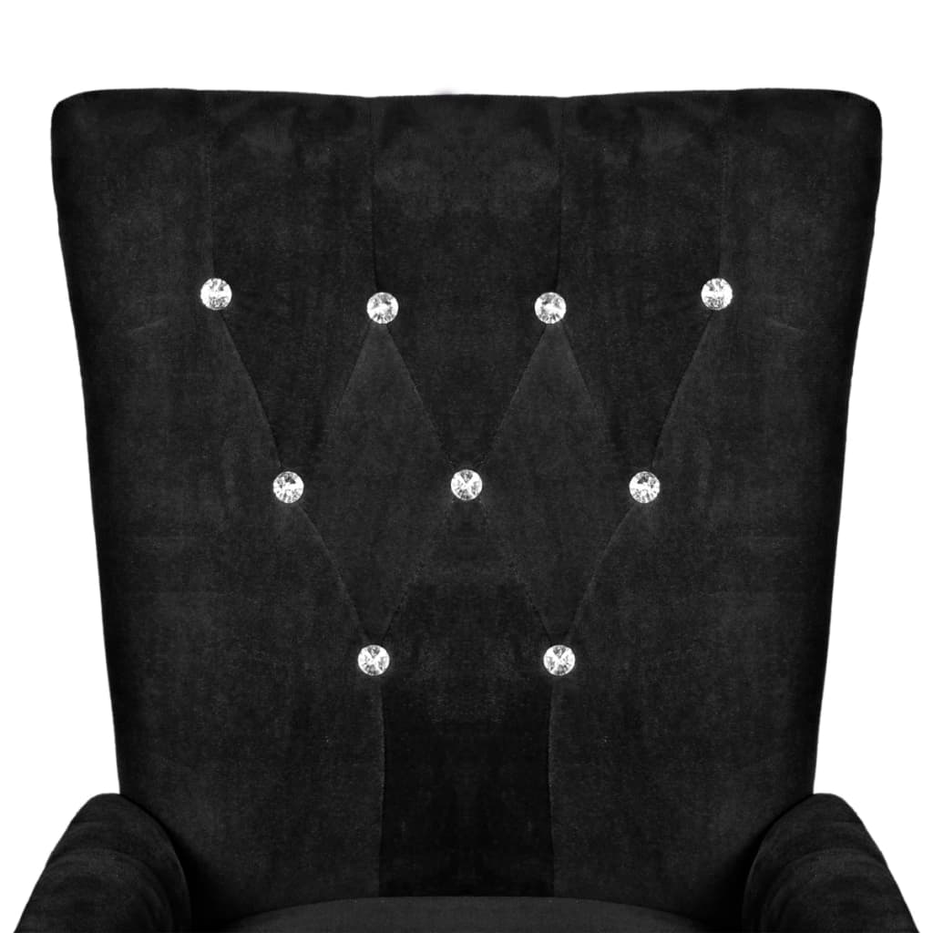 Sillón de terciopelo negro