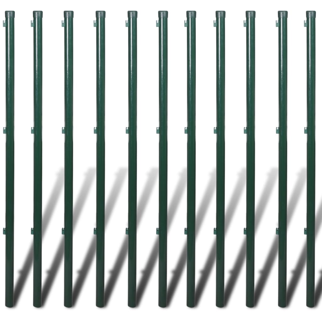 Valla metálica con estacas postes acero galvanizado 0,8x25 m
