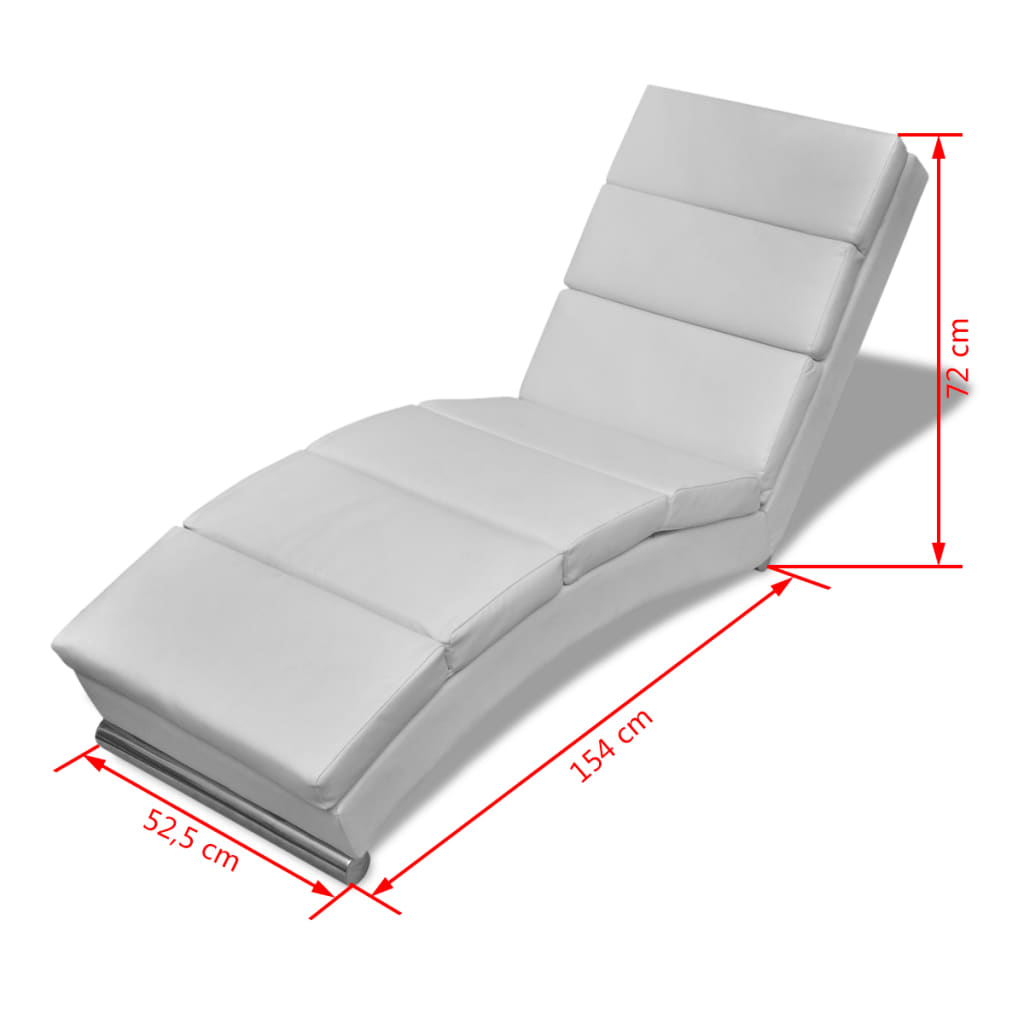 Diván de cuero sintético blanco