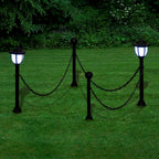 Lámparas solares de jardín con valla de cadena