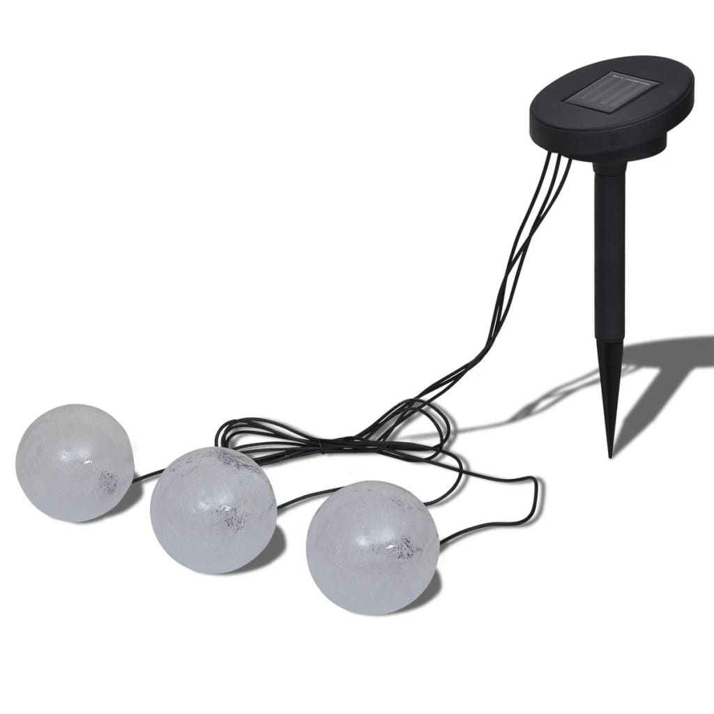 Lámpara solar con 3 LED flotantes en forma de bola para piscina