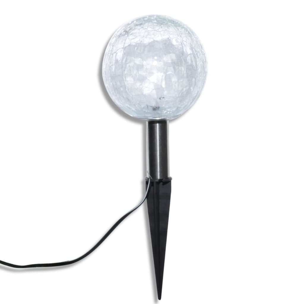 Lámparas de bola jardín LED anclajes y paneles solares 3 uds