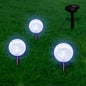 LED garden ball lamps, anchors, and solar panels (3 units)