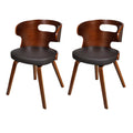 Sillas de comedor 2 unidades cuero sintético marrón