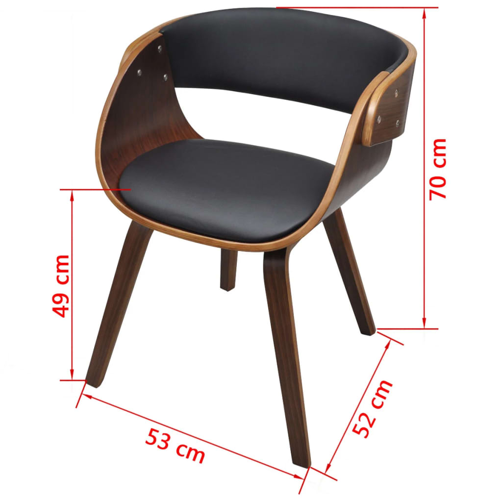 Silla de comedor de madera curvada y cuero sintético