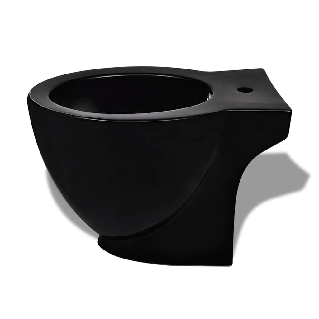 Round ceramic bidet, black