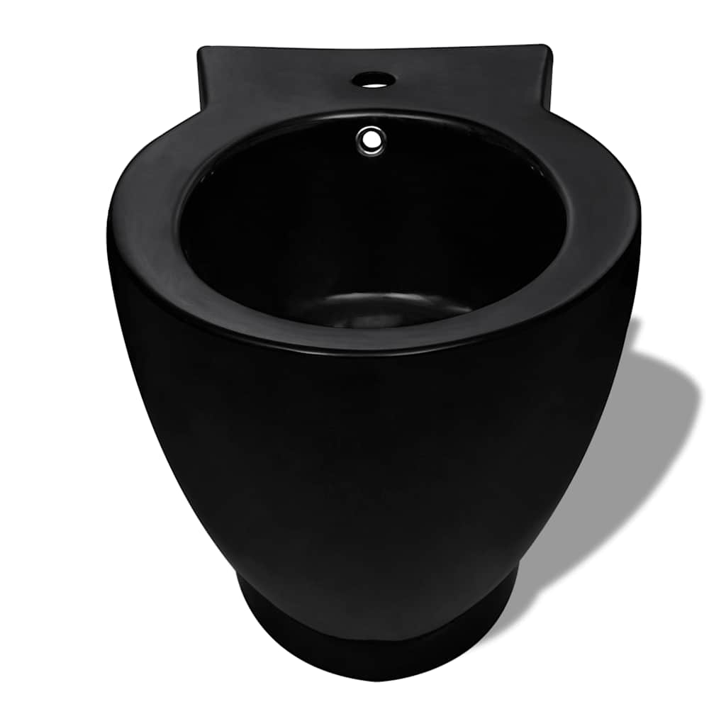 Bidet redondo de cerámica, negro