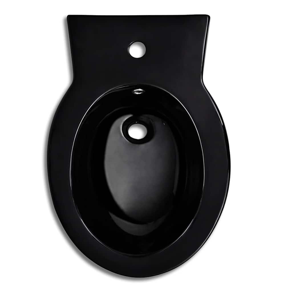 Bidet redondo de cerámica, negro
