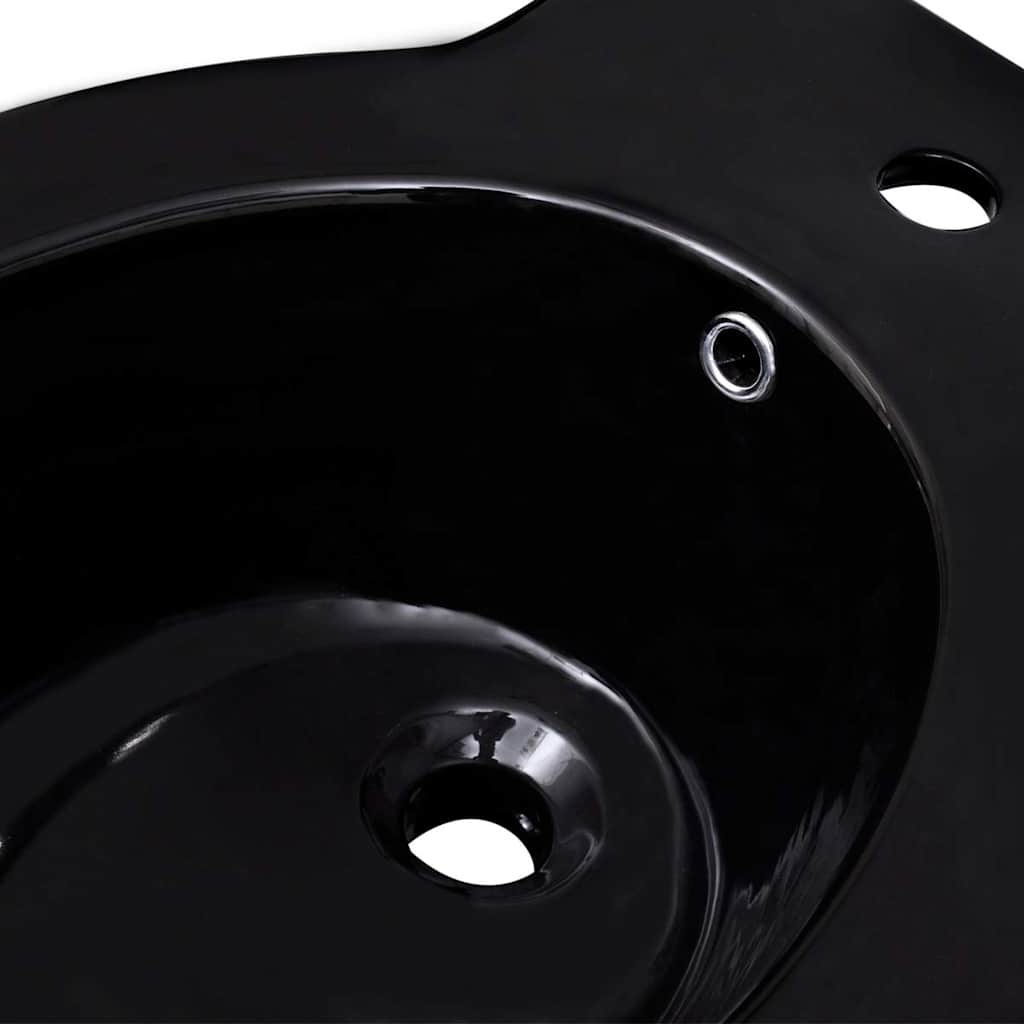 Round ceramic bidet, black