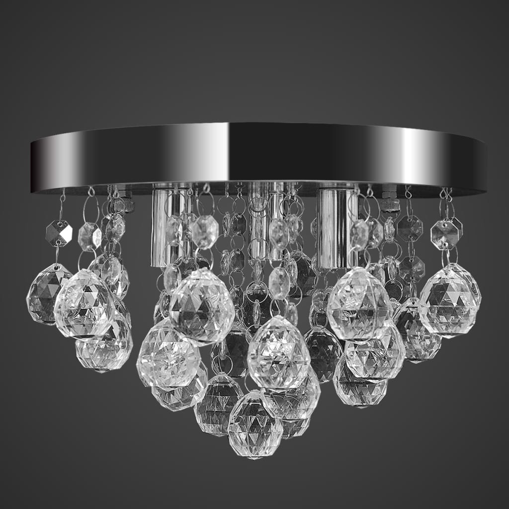 Lámpara de techo de cristal diseño cromado