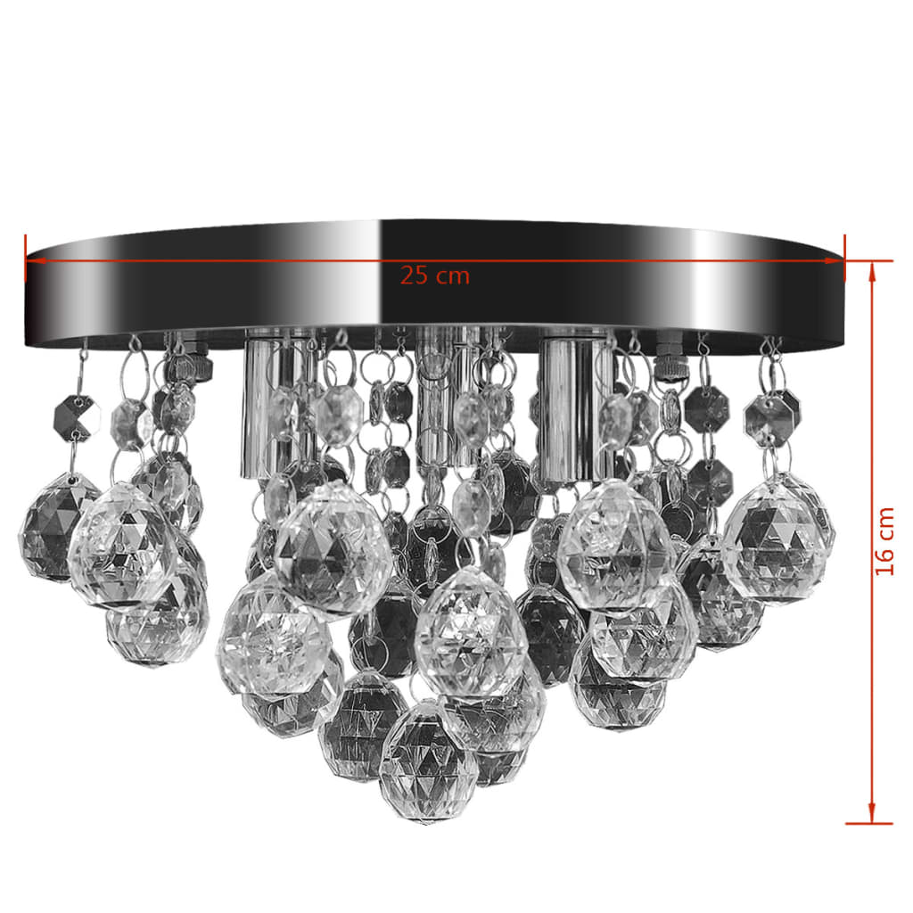 Lámpara de techo de cristal diseño cromado