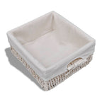 Banco de almacenaje de madera de Paulownia blanco 62x33x42 cm